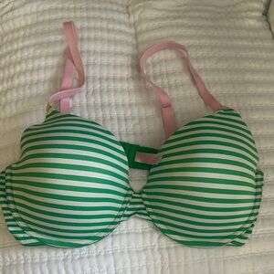 Pink by Victoria Secret Green/white striped bra